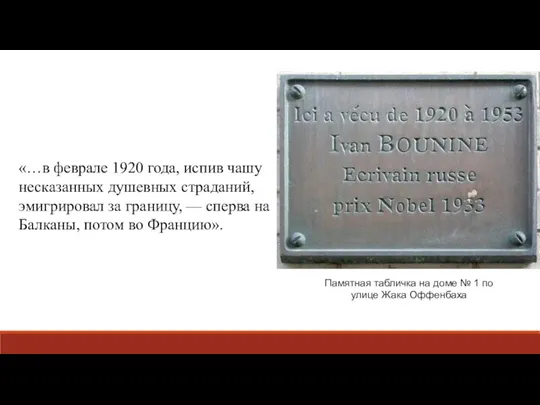 «…в феврале 1920 года, испив чашу несказанных душевных страданий, эмигрировал за границу,