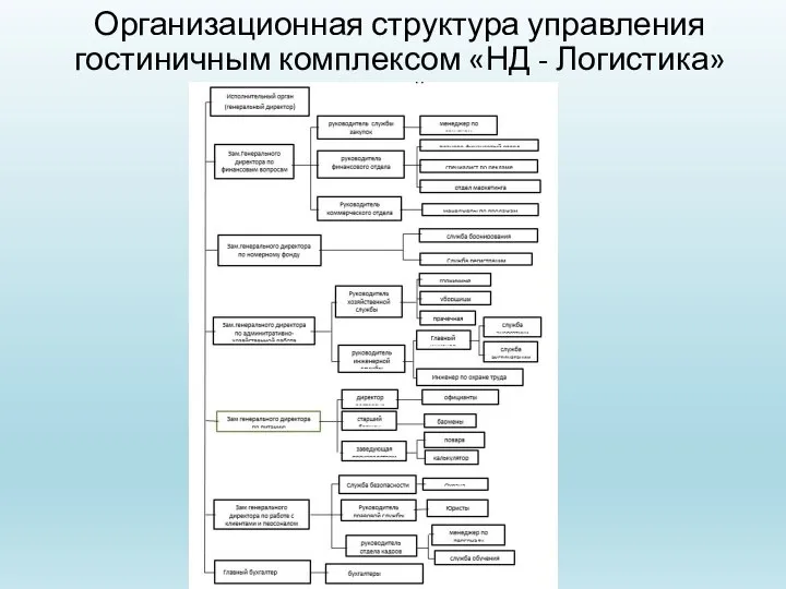 Организационная структура управления гостиничным комплексом «НД - Логистика»