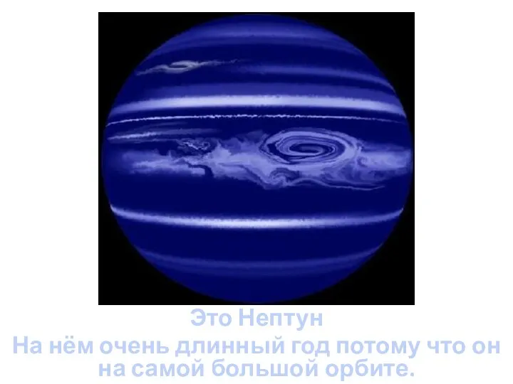Это Нептун На нём очень длинный год потому что он на самой большой орбите.