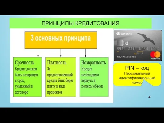 ПРИНЦИПЫ КРЕДИТОВАНИЯ PIN – код Персональный идентификационный номер