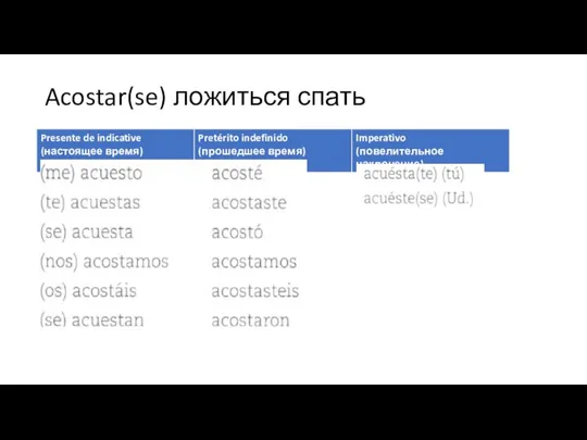 Acostar(se) ложиться спать