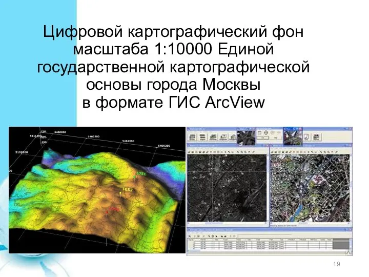 Цифровой картографический фон масштаба 1:10000 Единой государственной картографической основы города Москвы в формате ГИС ArcView