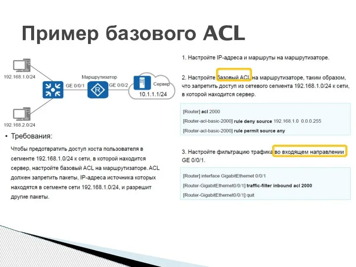 Пример базового ACL