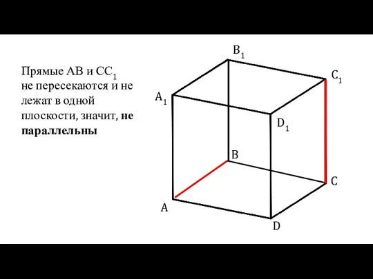 A B C D A1 B1 C1 D1 Прямые АВ и СС1