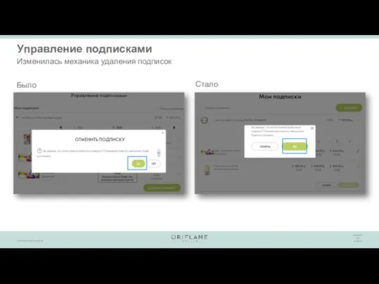 Управление подписками Изменилась механика удаления подписок Было Стало