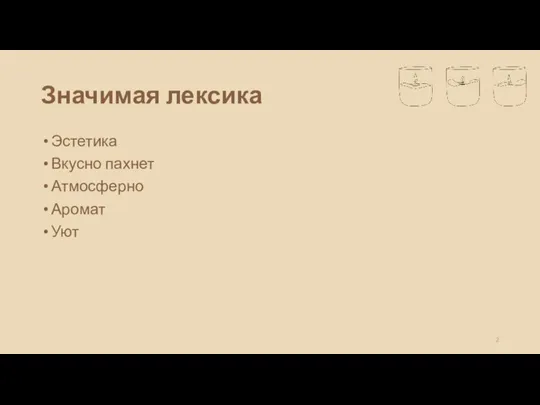 Значимая лексика Эстетика Вкусно пахнет Атмосферно Аромат Уют