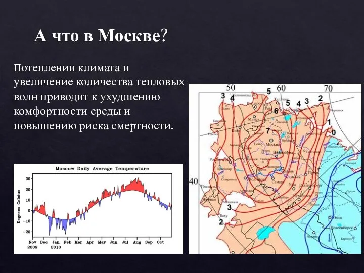 А что в Москве? Потеплении климата и увеличение количества тепловых волн приводит