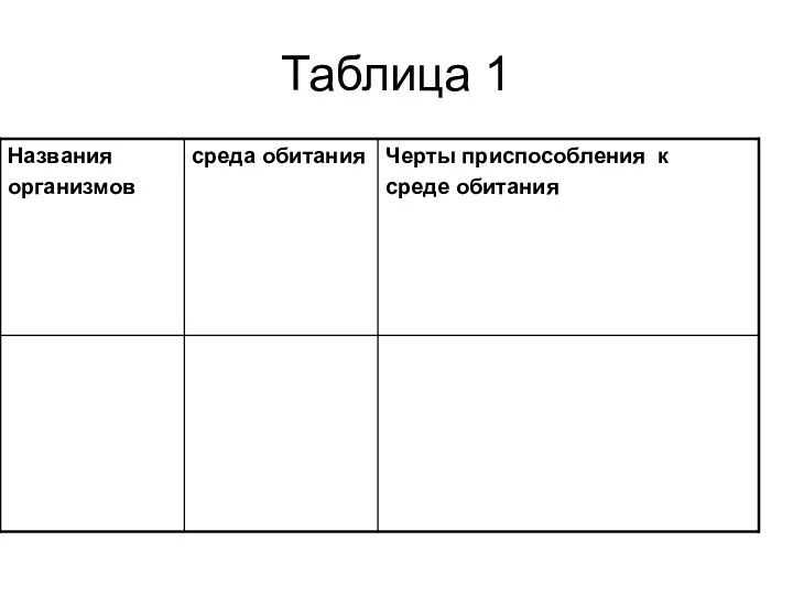 Таблица 1