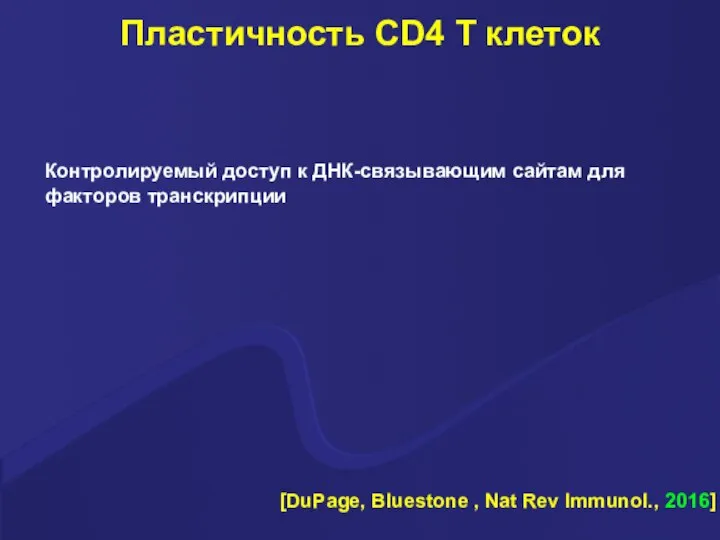 Пластичность CD4 T клеток [DuPage, Bluestone , Nat Rev Immunol., 2016] Контролируемый