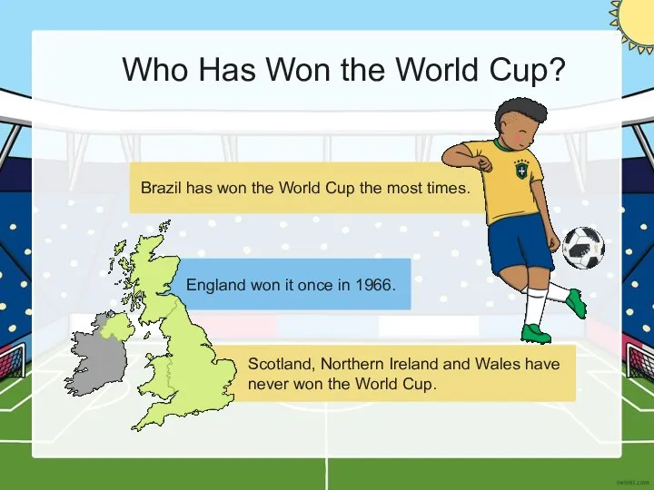 Scotland, Northern Ireland and Wales have never won the World Cup. England