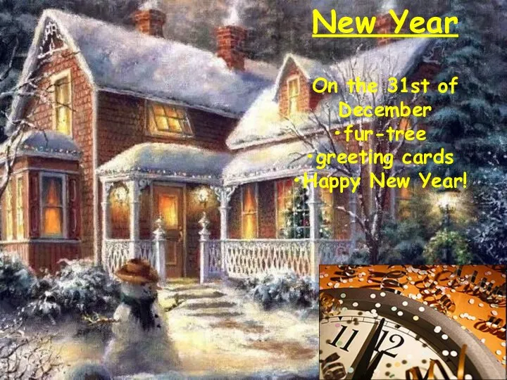 New Year On the 31st of December fur-tree greeting cards Happy New Year!