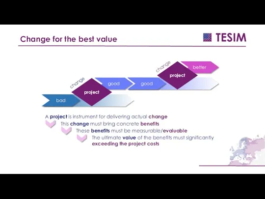 Change for the best value bad good project good better project change