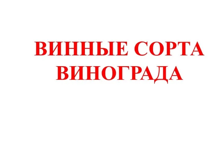 ВИННЫЕ СОРТА ВИНОГРАДА