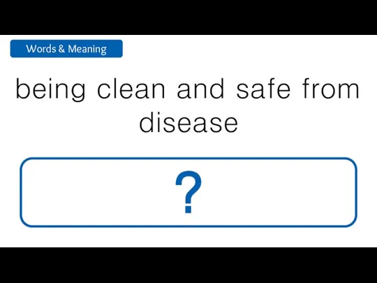 being clean and safe from disease sanitary ?