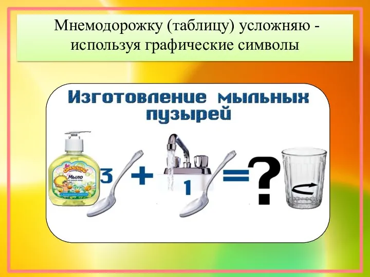 Мнемодорожку (таблицу) усложняю - используя графические символы