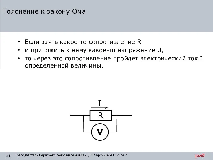 Если взять какое-то сопротивление R и приложить к нему какое-то напряжение U,