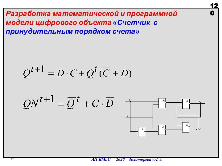 Разработка математической и программной модели цифрового объекта «Счетчик с принудительным порядком счета»