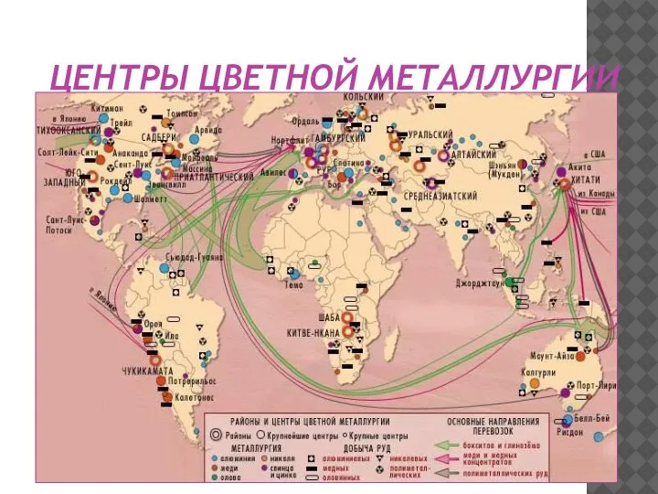 ЦЕНТРЫ ЦВЕТНОЙ МЕТАЛЛУРГИИ