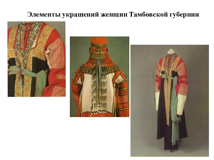 Элементы украшений женщин Тамбовской губернии