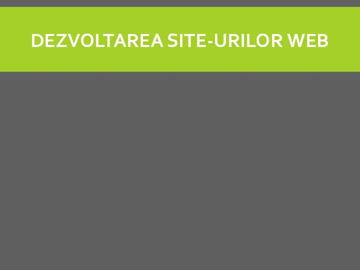 DEZVOLTAREA SITE-URILOR WEB