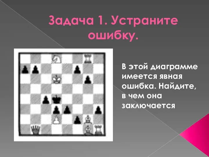 Задача 1. Устраните ошибку. В этой диаграмме имеется явная ошибка. Найдите, в чем она заключается