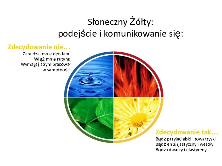 Słoneczny Żółty: podejście i komunikowanie się: Zdecydowanie nie… Zanudzaj mnie detalami Wiąż