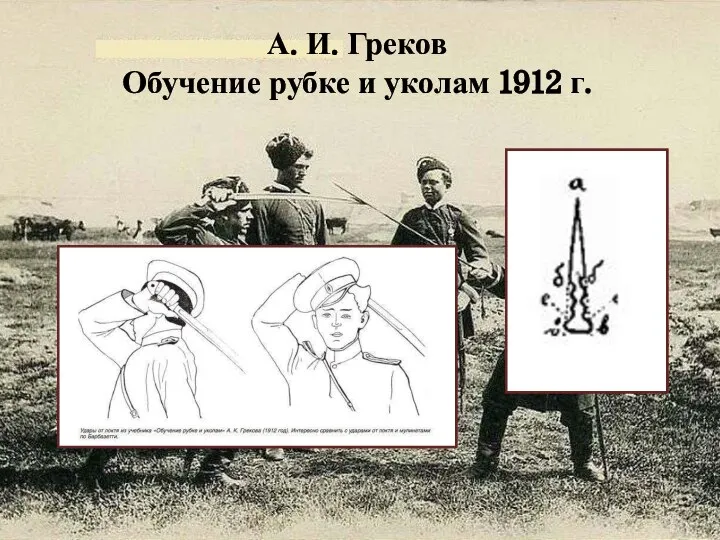 А. И. Греков Обучение рубке и уколам 1912 г.