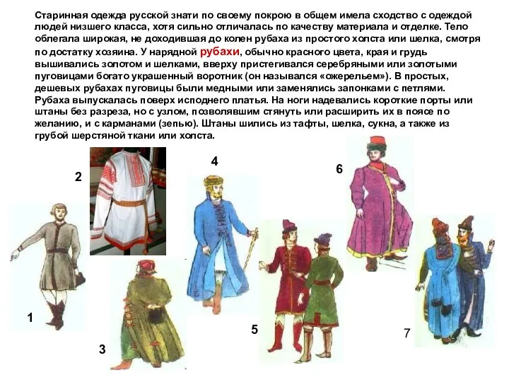 Старинная одежда русской знати по своему покрою в общем имела сходство с