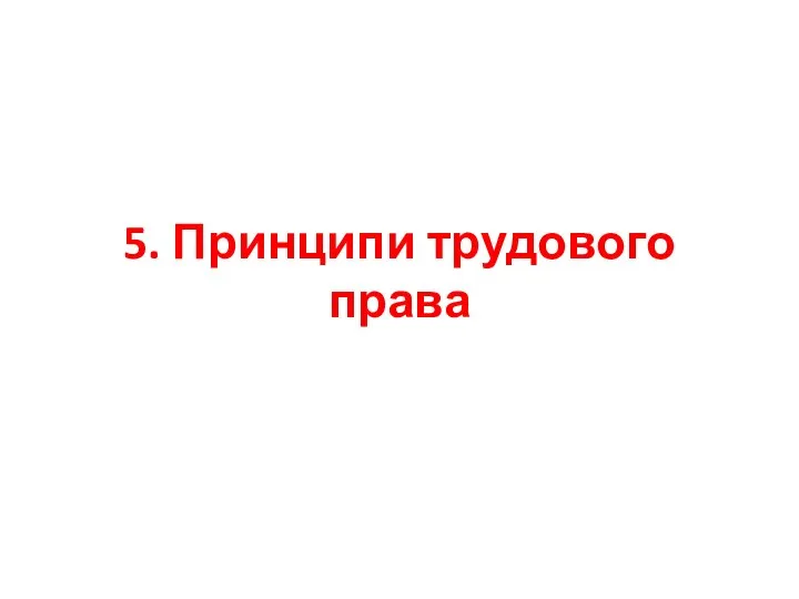 5. Принципи трудового права