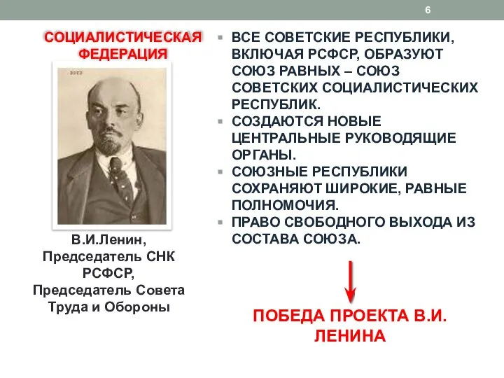 СОЦИАЛИСТИЧЕСКАЯ ФЕДЕРАЦИЯ В.И.Ленин, Председатель СНК РСФСР, Председатель Совета Труда и Обороны ВСЕ