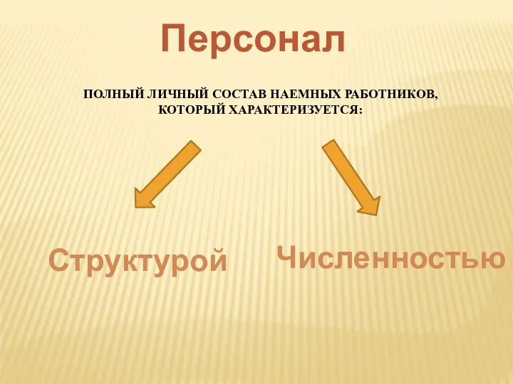 Персонал ПОЛНЫЙ ЛИЧНЫЙ СОСТАВ НАЕМНЫХ РАБОТНИКОВ, КОТОРЫЙ ХАРАКТЕРИЗУЕТСЯ: Структурой Численностью