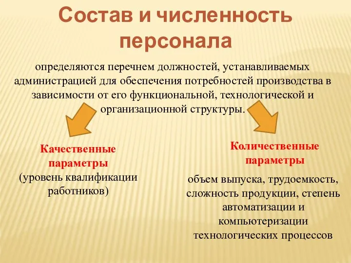 Состав и численность персонала определяются перечнем должностей, устанавливаемых администрацией для обеспечения потребностей