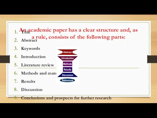 An academic paper has a clear structure and, as a rule, consists