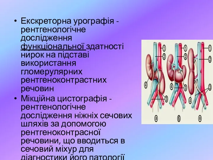 Екскреторна урографія - рентгенологічне дослідження функціональної здатності нирок на підставі використання гломерулярних