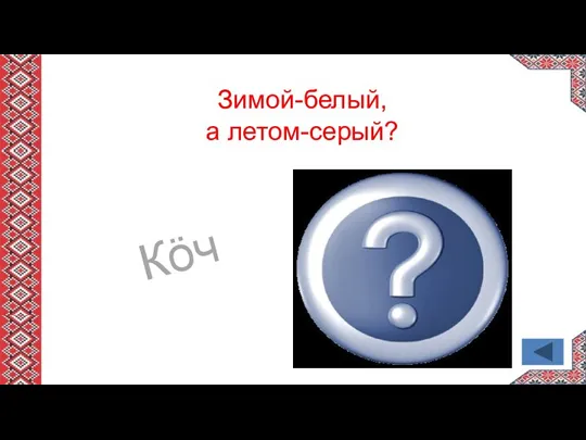 Зимой-белый, а летом-серый? Кӧч