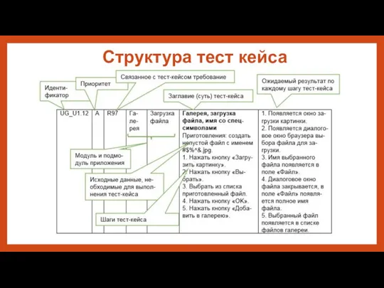 Структура тест кейса