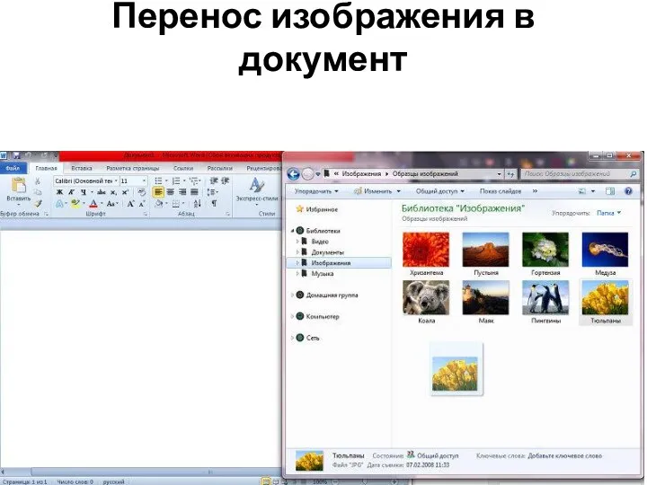 Перенос изображения в документ
