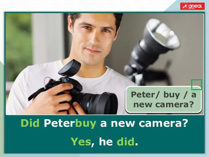 Did Peterbuy a new camera? Yes, he did. Peter/ buy / a new camera? 