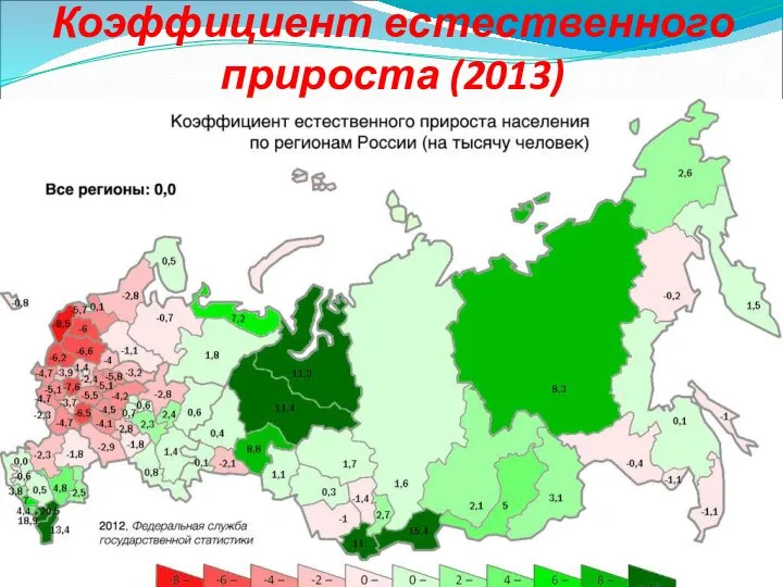 Коэффициент естественного прироста (2013)