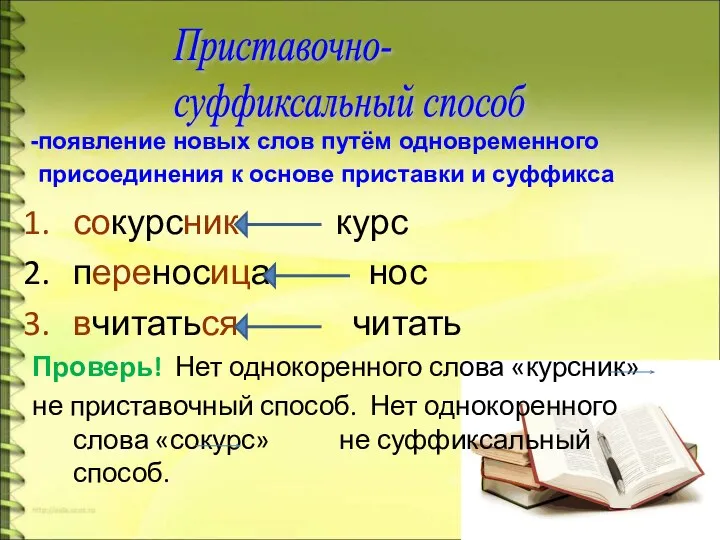 сокурсник курс переносица нос вчитаться читать Проверь! Нет однокоренного слова «курсник» не