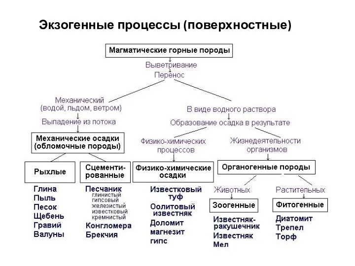 Экзогенные процессы (поверхностные)