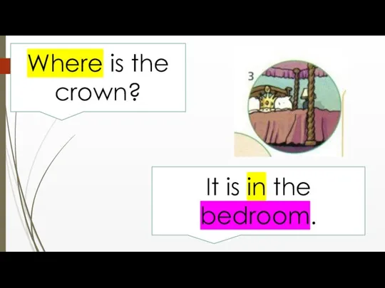 Where is the crown? It is in the bedroom.