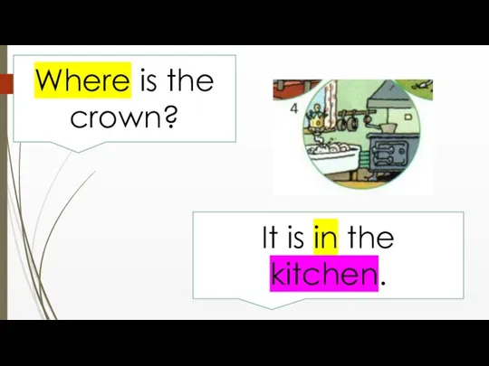 Where is the crown? It is in the kitchen.