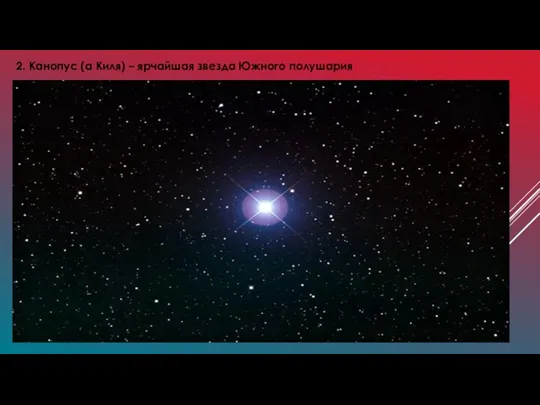 2. Канопус (α Киля) – ярчайшая звезда Южного полушария