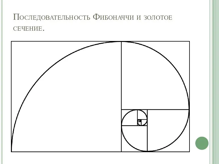 Последовательность Фибоначчи и золотое сечение.