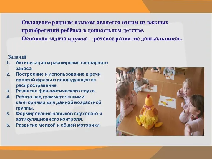 Овладение родным языком является одним из важных приобретений ребёнка в дошкольном детстве.