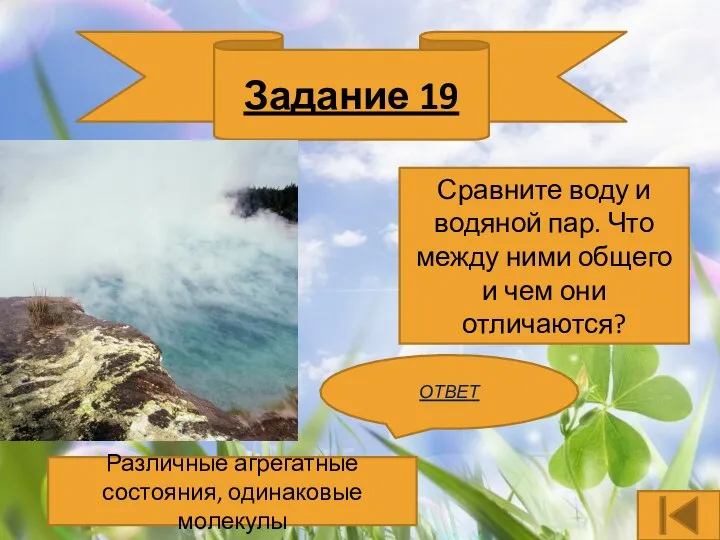 Задание 19 Сравните воду и водяной пар. Что между ними общего и