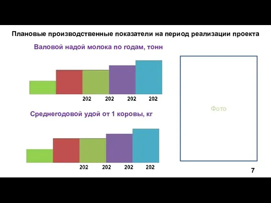 Плановые производственные показатели на период реализации проекта Валовой надой молока по годам,