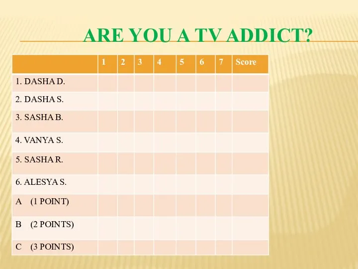 ARE YOU A TV ADDICT?