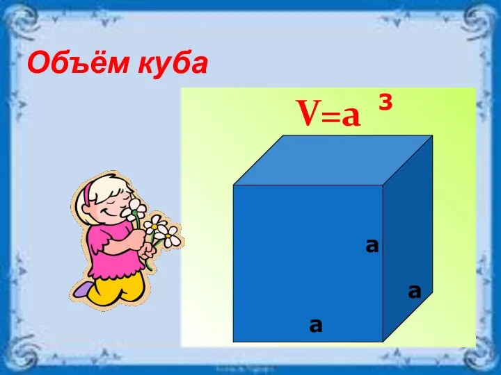 Объём куба V=а 3